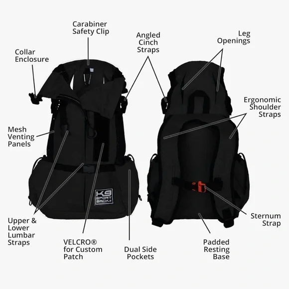 K9 Sport Sack | Dog Carrier Backpack (Medium, Air 2 - Jet Black) Pre-owned - Picture 10 of 10
